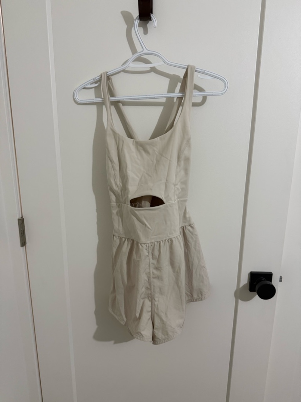 FP Movement by Free People Cream Sleeveless Scoop Neck Tank